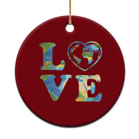 Earth Day Ceramic Ornament Heart Environmental Nature Recycling Lovers