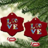 Earth Day Ceramic Ornament Heart Environmental Nature Recycling Lovers