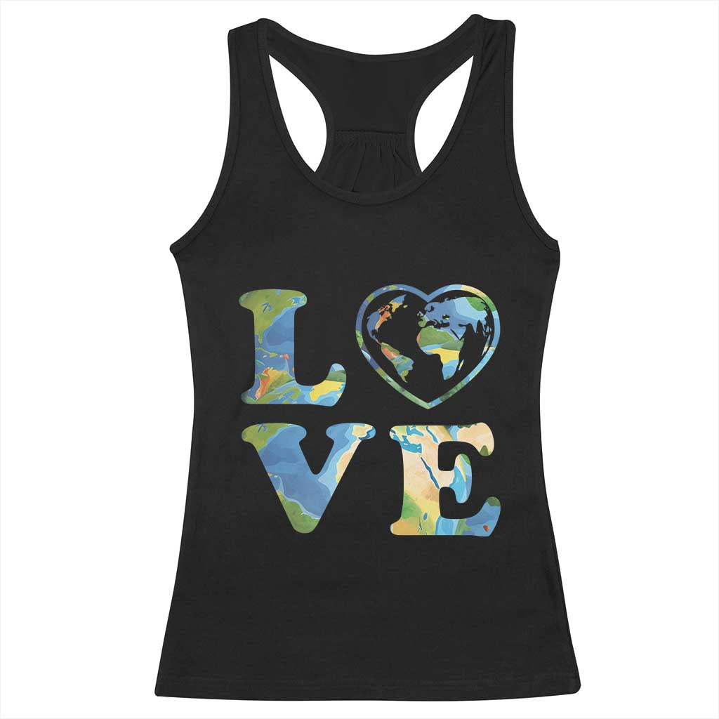 Earth Day Racerback Tank Top Heart Environmental Nature Recycling Lovers