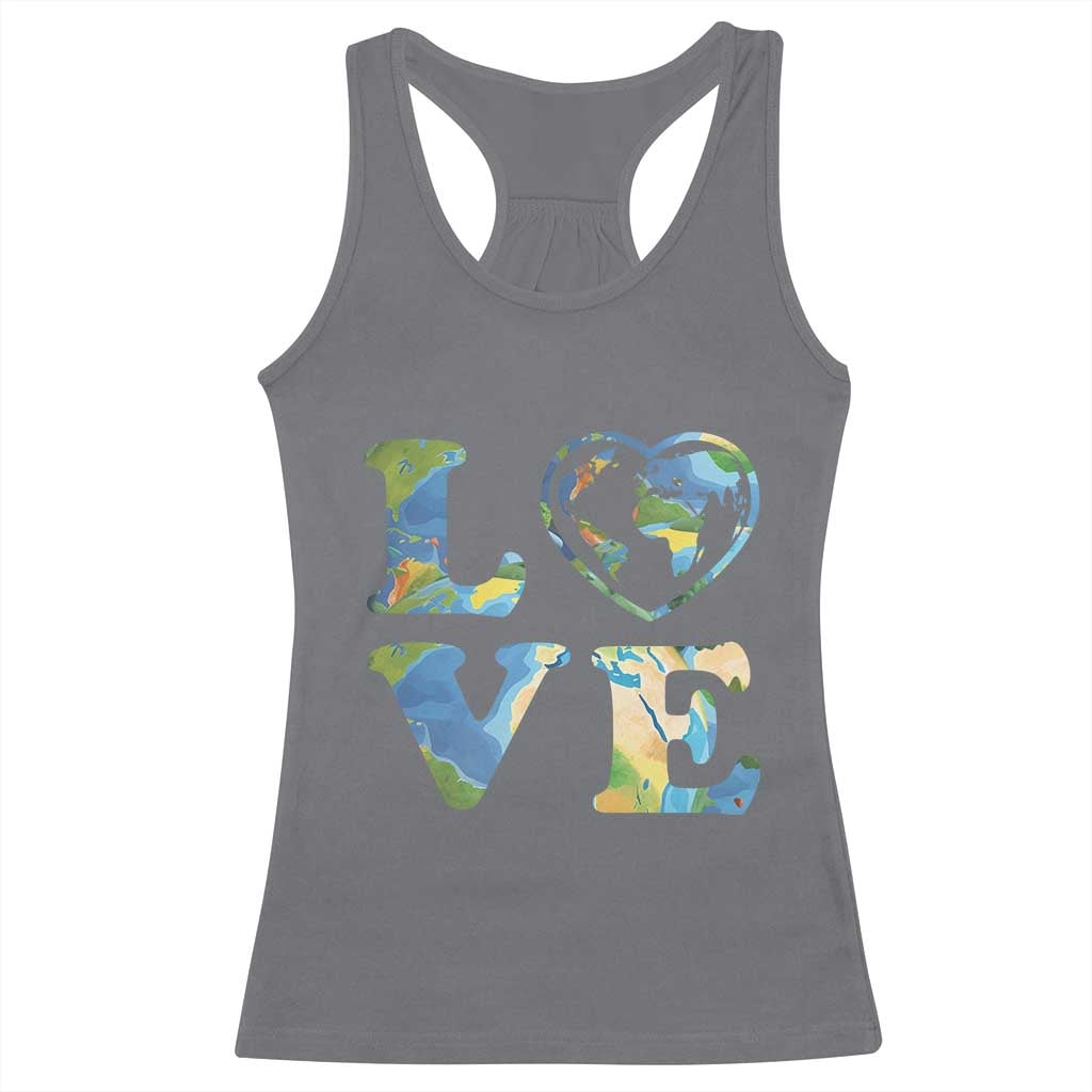 Earth Day Racerback Tank Top Heart Environmental Nature Recycling Lovers