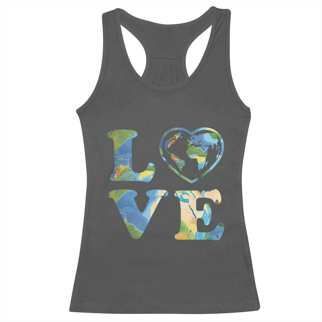 Earth Day Racerback Tank Top Heart Environmental Nature Recycling Lovers