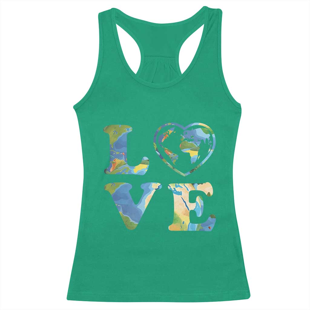 Earth Day Racerback Tank Top Heart Environmental Nature Recycling Lovers