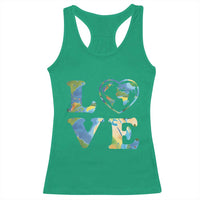 Earth Day Racerback Tank Top Heart Environmental Nature Recycling Lovers