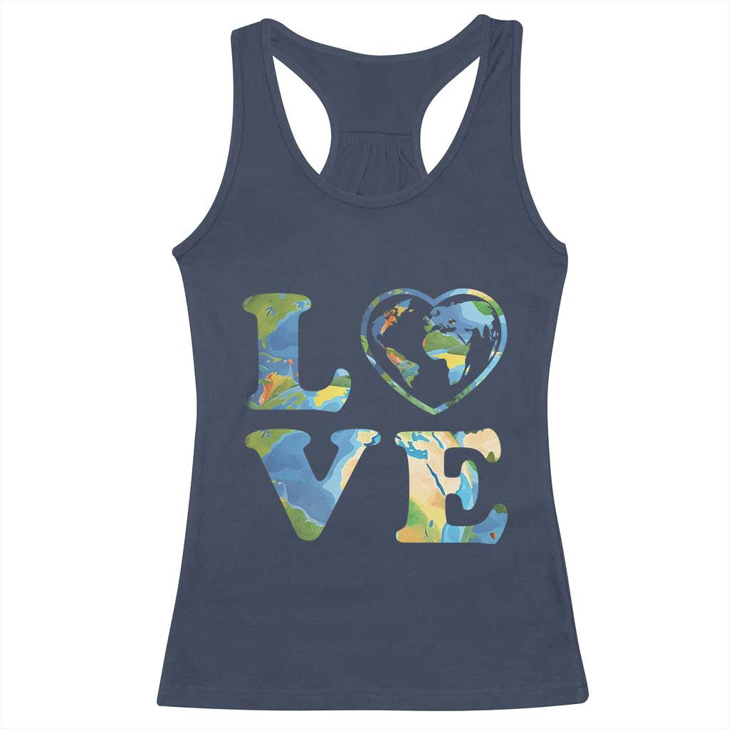 Earth Day Racerback Tank Top Heart Environmental Nature Recycling Lovers