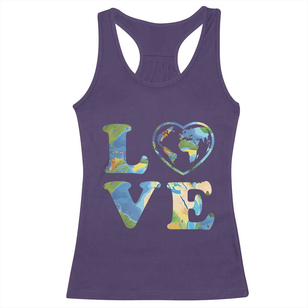 Earth Day Racerback Tank Top Heart Environmental Nature Recycling Lovers