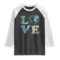 Earth Day Raglan Shirt Heart Environmental Nature Recycling Lovers