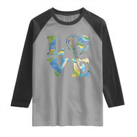 Earth Day Raglan Shirt Heart Environmental Nature Recycling Lovers