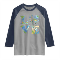 Earth Day Raglan Shirt Heart Environmental Nature Recycling Lovers