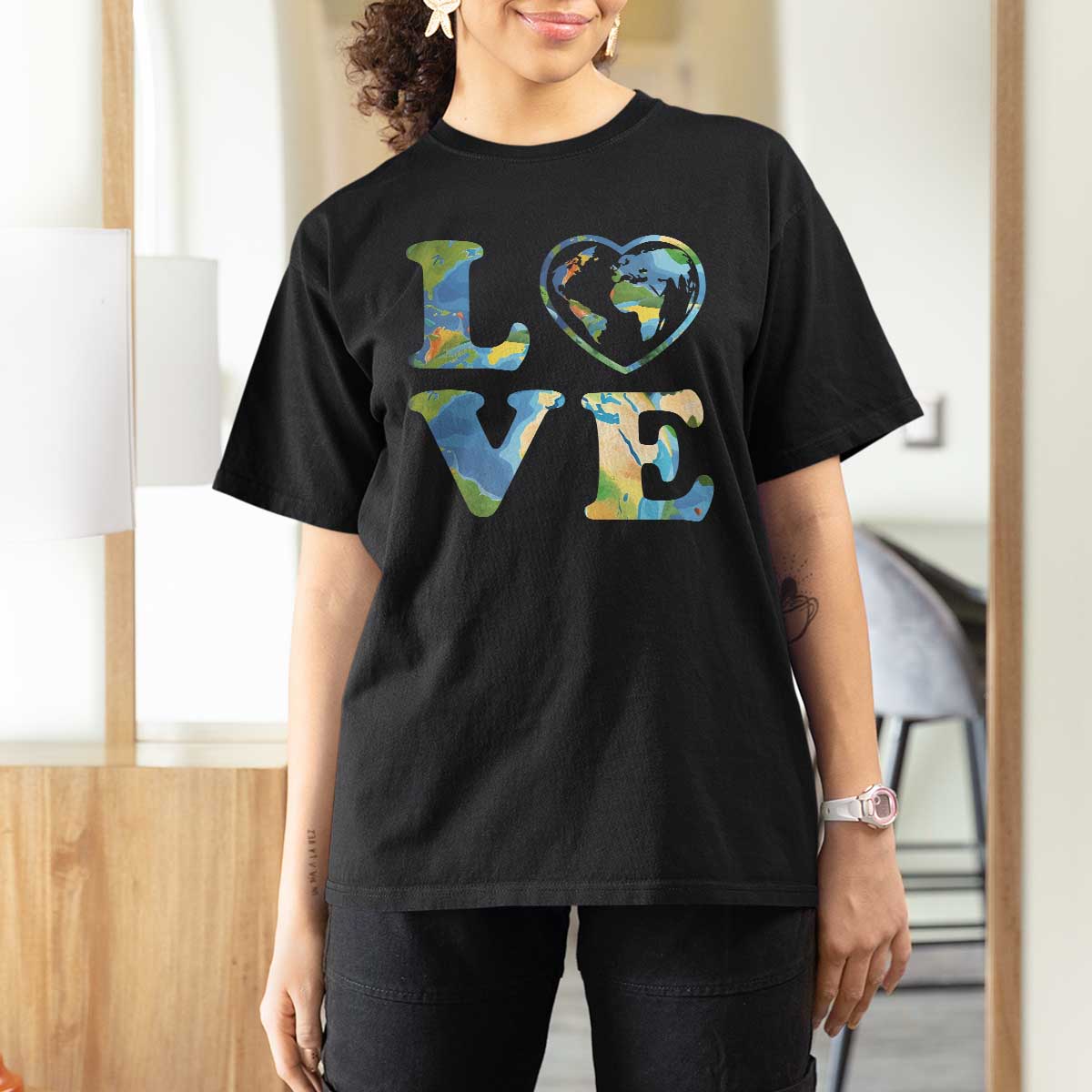 Earth Day T Shirt For Women Heart Environmental Nature Recycling Lovers