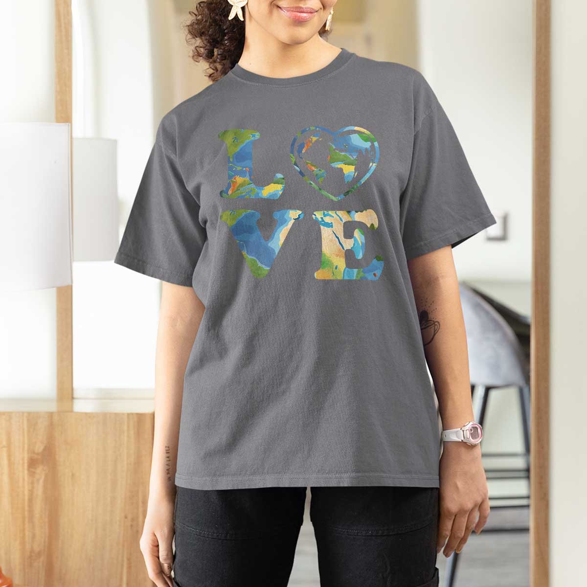 Earth Day T Shirt For Women Heart Environmental Nature Recycling Lovers