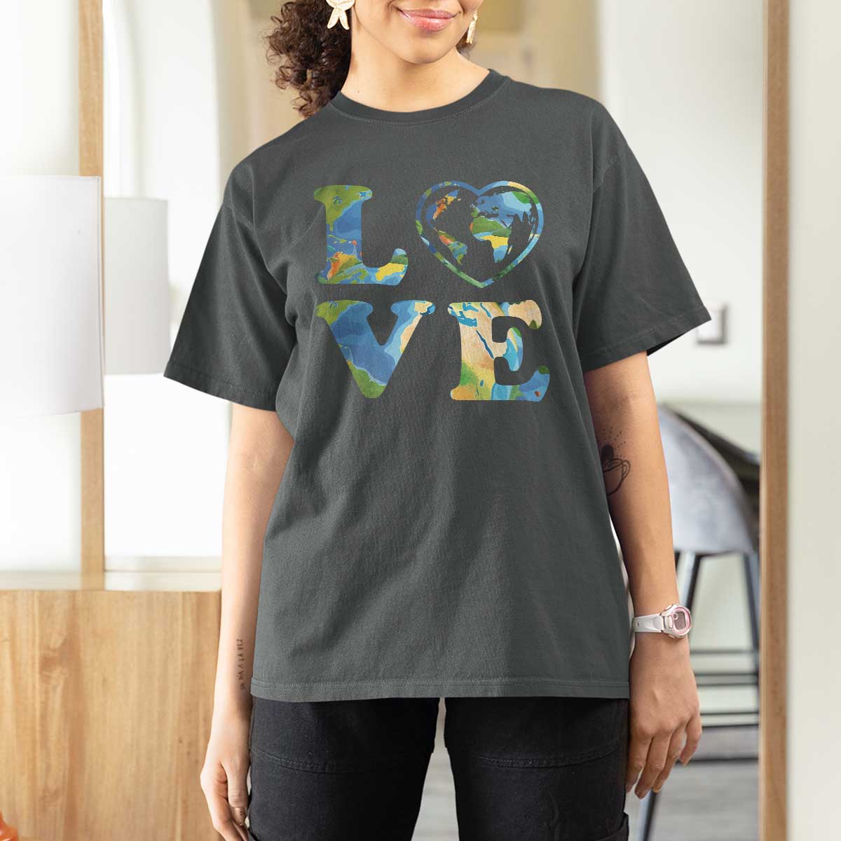 Earth Day T Shirt For Women Heart Environmental Nature Recycling Lovers