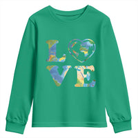 Earth Day Youth Sweatshirt Heart Environmental Nature Recycling Lovers