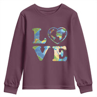 Earth Day Youth Sweatshirt Heart Environmental Nature Recycling Lovers