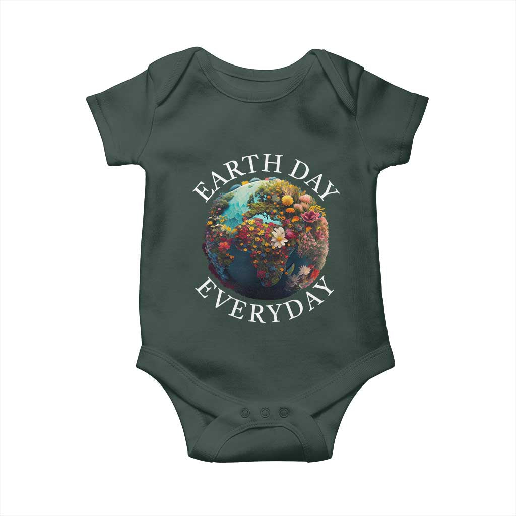Earth Day Everyday Baby Onesie With Floral Nature Lover Climate Change