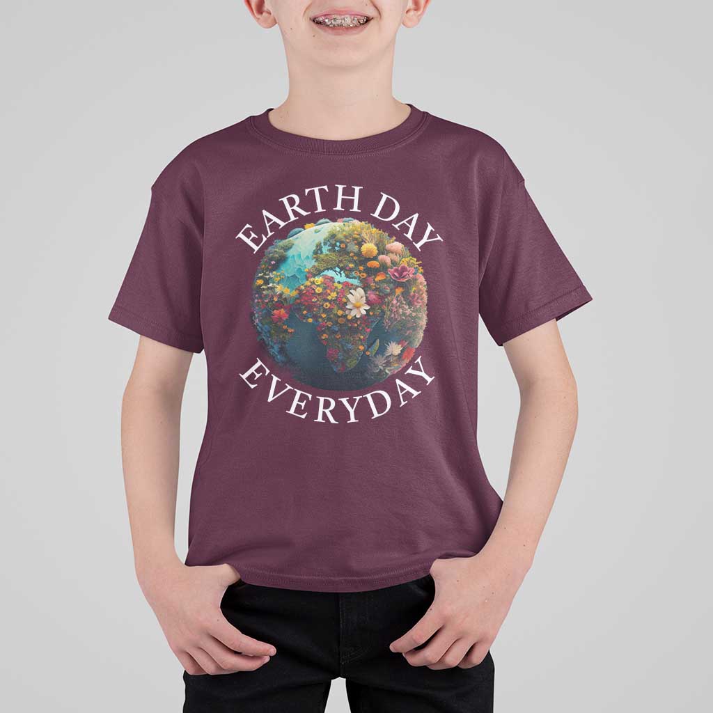 Earth Day Everyday T Shirt For Kid With Floral Nature Lover Climate Change