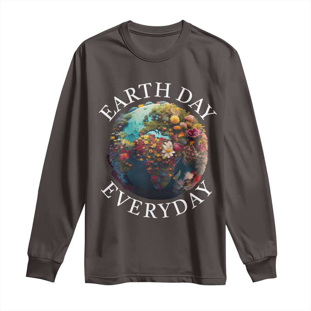 Earth Day Everyday Long Sleeve Shirt With Floral Nature Lover Climate Change