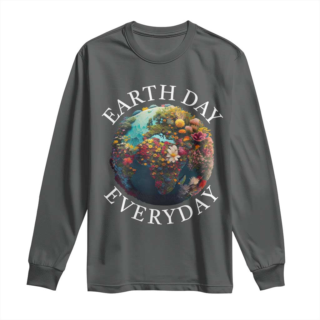 Earth Day Everyday Long Sleeve Shirt With Floral Nature Lover Climate Change