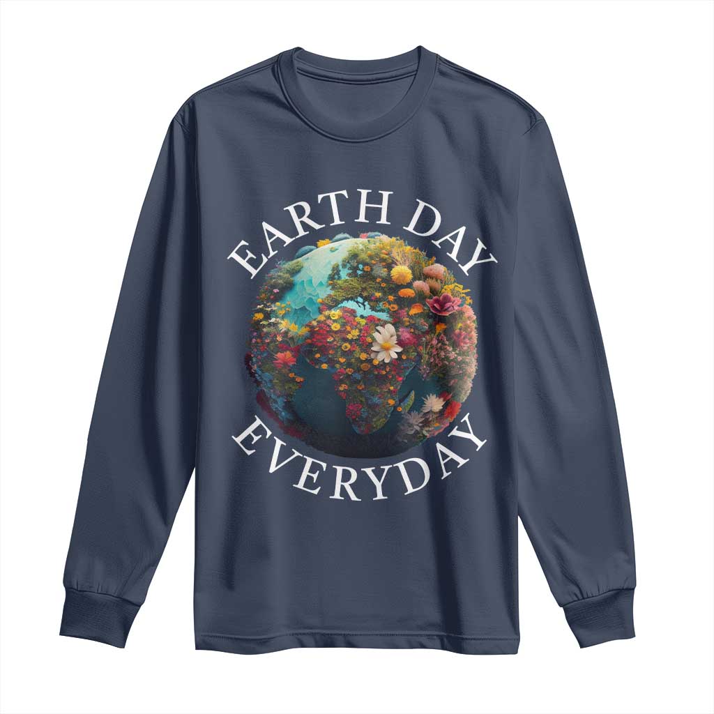 Earth Day Everyday Long Sleeve Shirt With Floral Nature Lover Climate Change