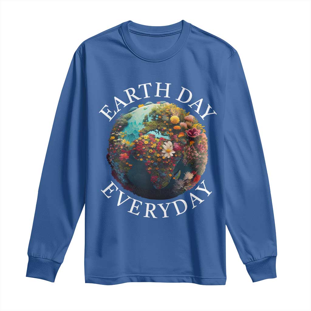 Earth Day Everyday Long Sleeve Shirt With Floral Nature Lover Climate Change