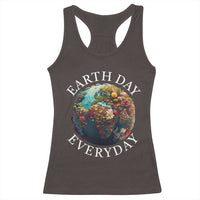 Earth Day Everyday Racerback Tank Top With Floral Nature Lover Climate Change