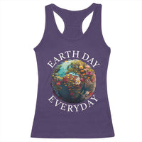Earth Day Everyday Racerback Tank Top With Floral Nature Lover Climate Change