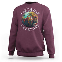 Earth Day Everyday Sweatshirt With Floral Nature Lover Climate Change