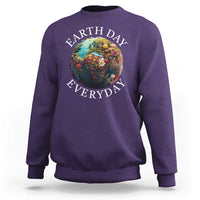 Earth Day Everyday Sweatshirt With Floral Nature Lover Climate Change