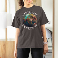 Earth Day Everyday T Shirt For Women With Floral Nature Lover Climate Change