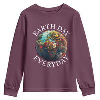 Earth Day Everyday Youth Sweatshirt With Floral Nature Lover Climate Change