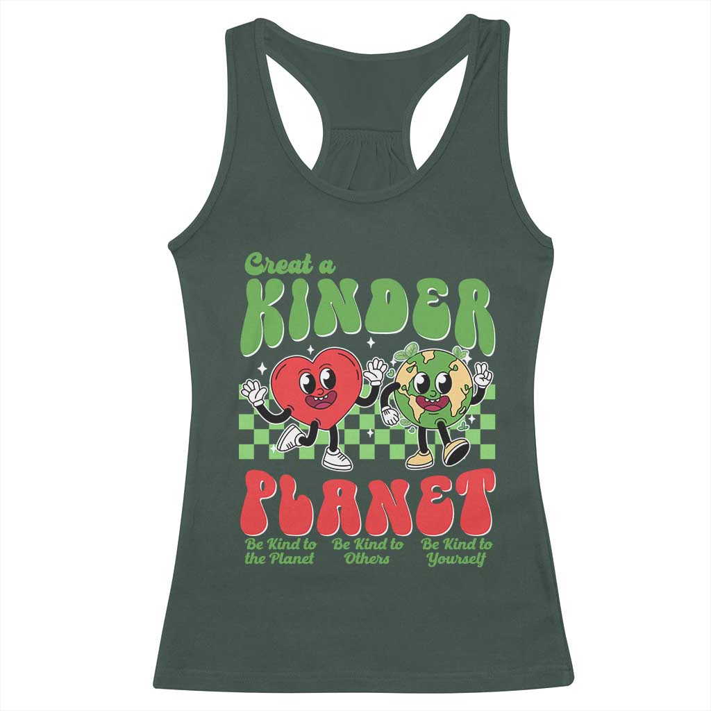 Earth Day Racerback Tank Top Create A Kinder Planet Be Kind Earth