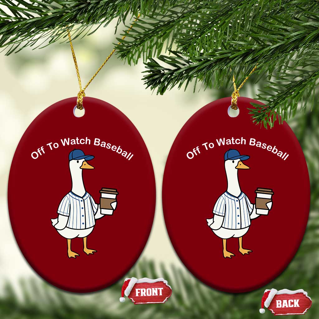 Funny Baseball Mom Goose Ceramic Ornament Funny Sports Game Day