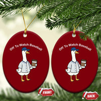 Funny Baseball Mom Goose Ceramic Ornament Funny Sports Game Day