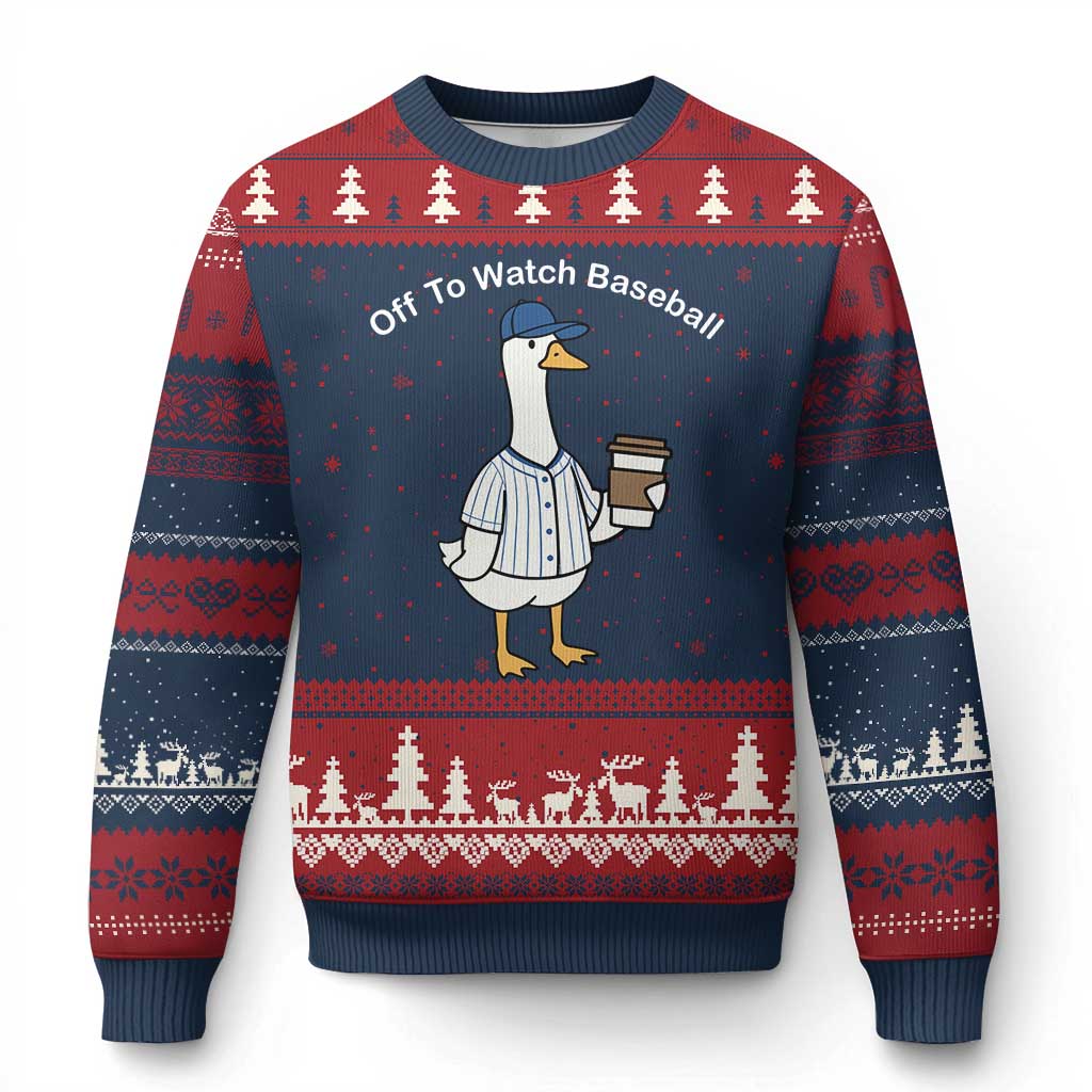 Funny Baseball Mom Goose Ugly Christmas Sweater Funny Sports Game Day