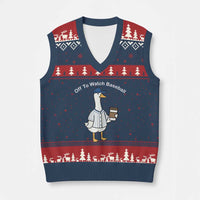 Funny Baseball Mom Goose V-Neck Knit Sweater Vest Funny Sports Game Day