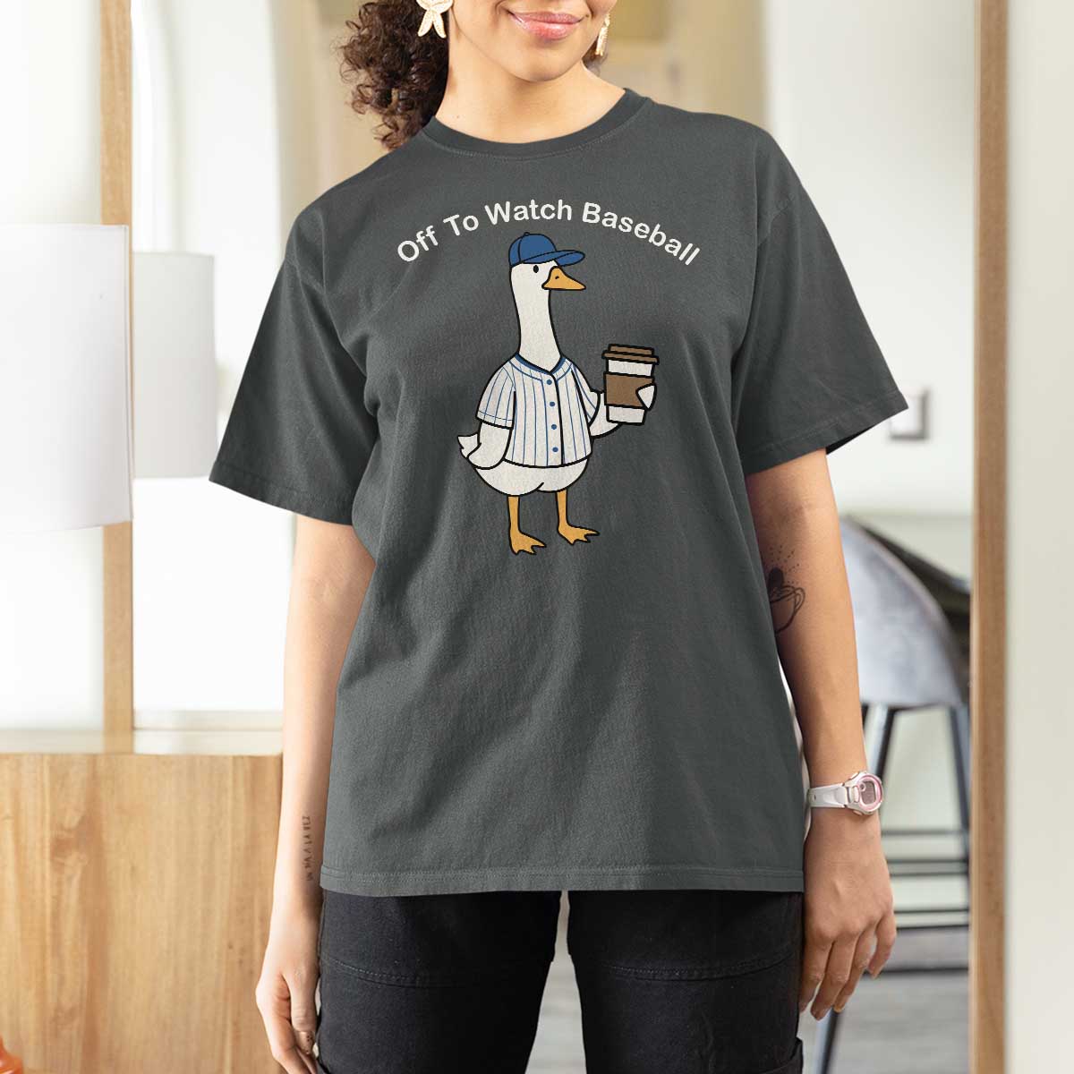 Funny Baseball Mom Goose T Shirt For Women Funny Sports Game Day