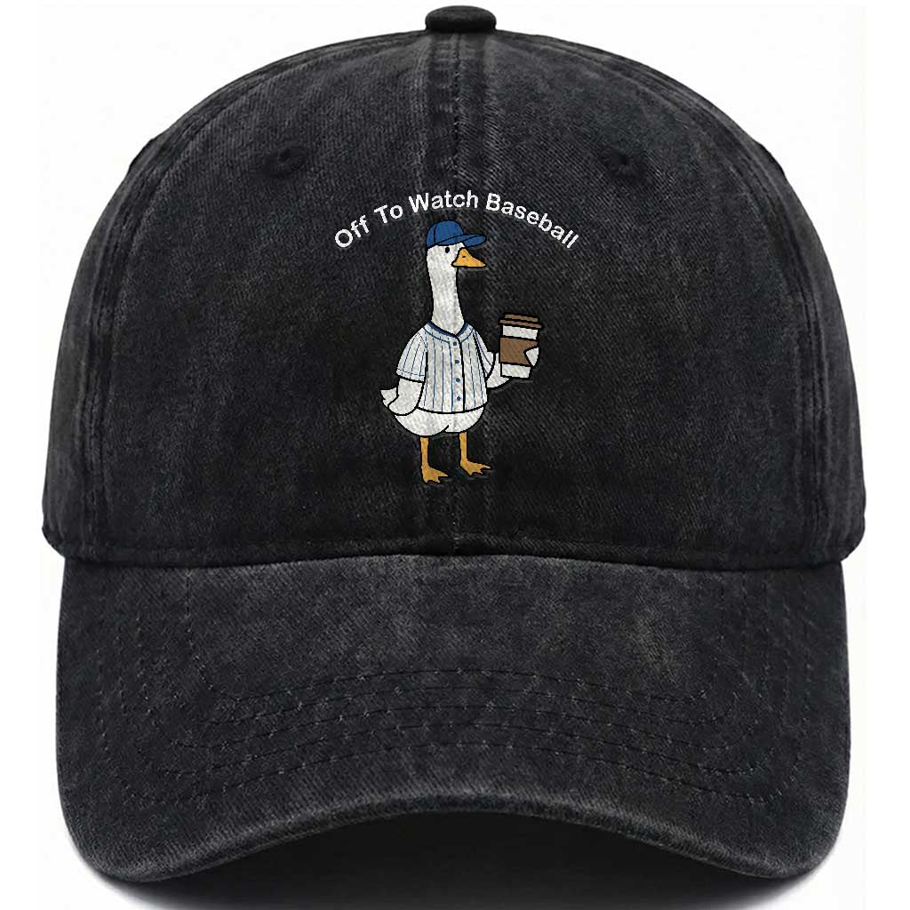 Funny Baseball Mom Goose Washed Cotton Baseball Cap Funny Sports Game Day