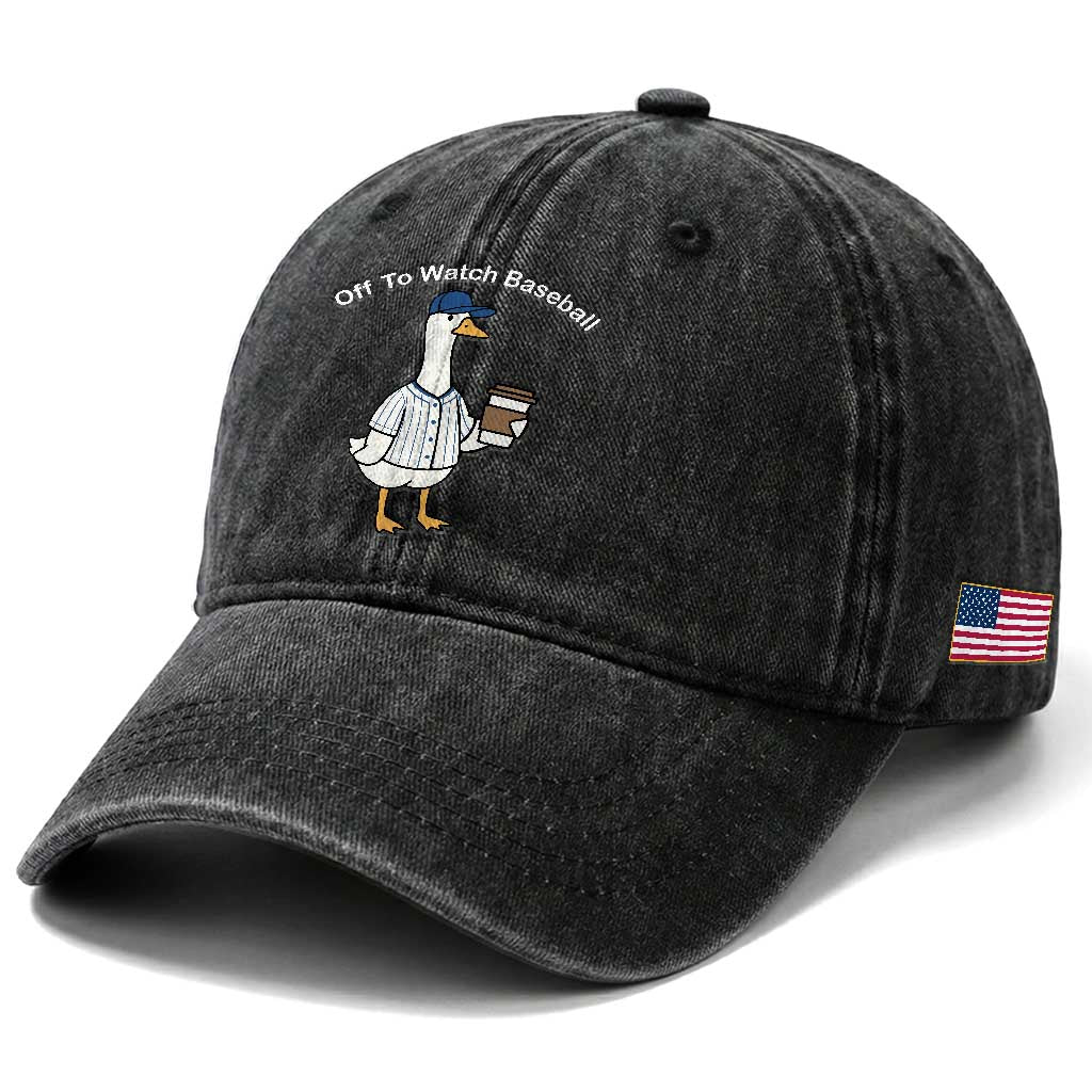Funny Baseball Mom Goose Washed Cotton Baseball Cap Funny Sports Game Day