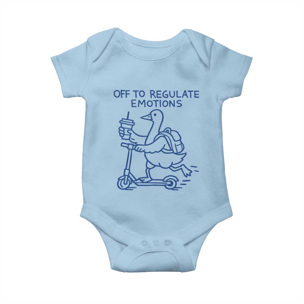 Funny Goose Psychologist Baby Onesie Off To Regulate Emotions Mental Health Counselor