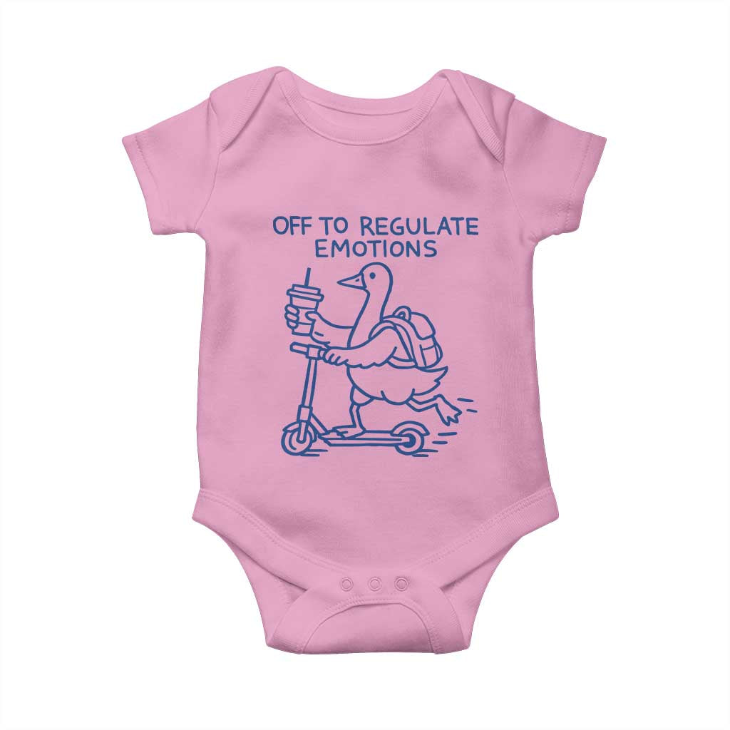 Funny Goose Psychologist Baby Onesie Off To Regulate Emotions Mental Health Counselor