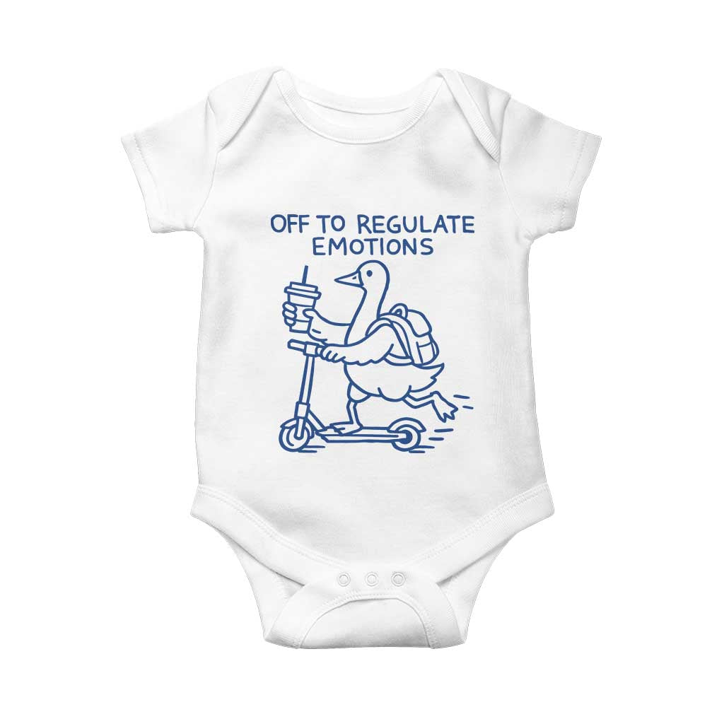 Funny Goose Psychologist Baby Onesie Off To Regulate Emotions Mental Health Counselor