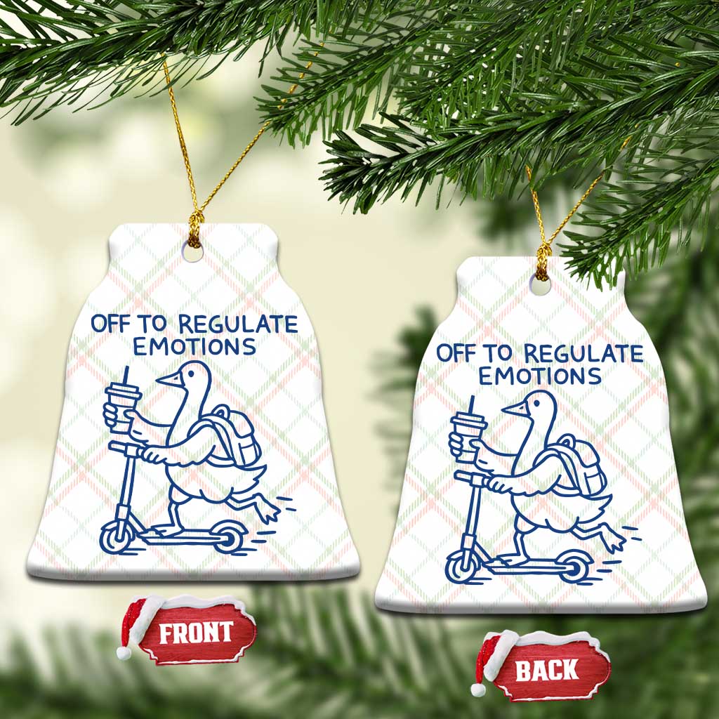 Funny Goose Psychologist Ceramic Ornament Off To Regulate Emotions Mental Health Counselor