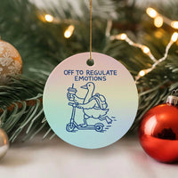 Funny Goose Psychologist Ceramic Ornament Off To Regulate Emotions Mental Health Counselor