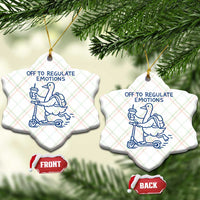 Funny Goose Psychologist Ceramic Ornament Off To Regulate Emotions Mental Health Counselor