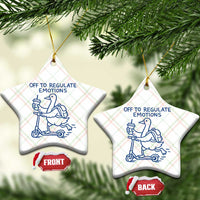 Funny Goose Psychologist Ceramic Ornament Off To Regulate Emotions Mental Health Counselor