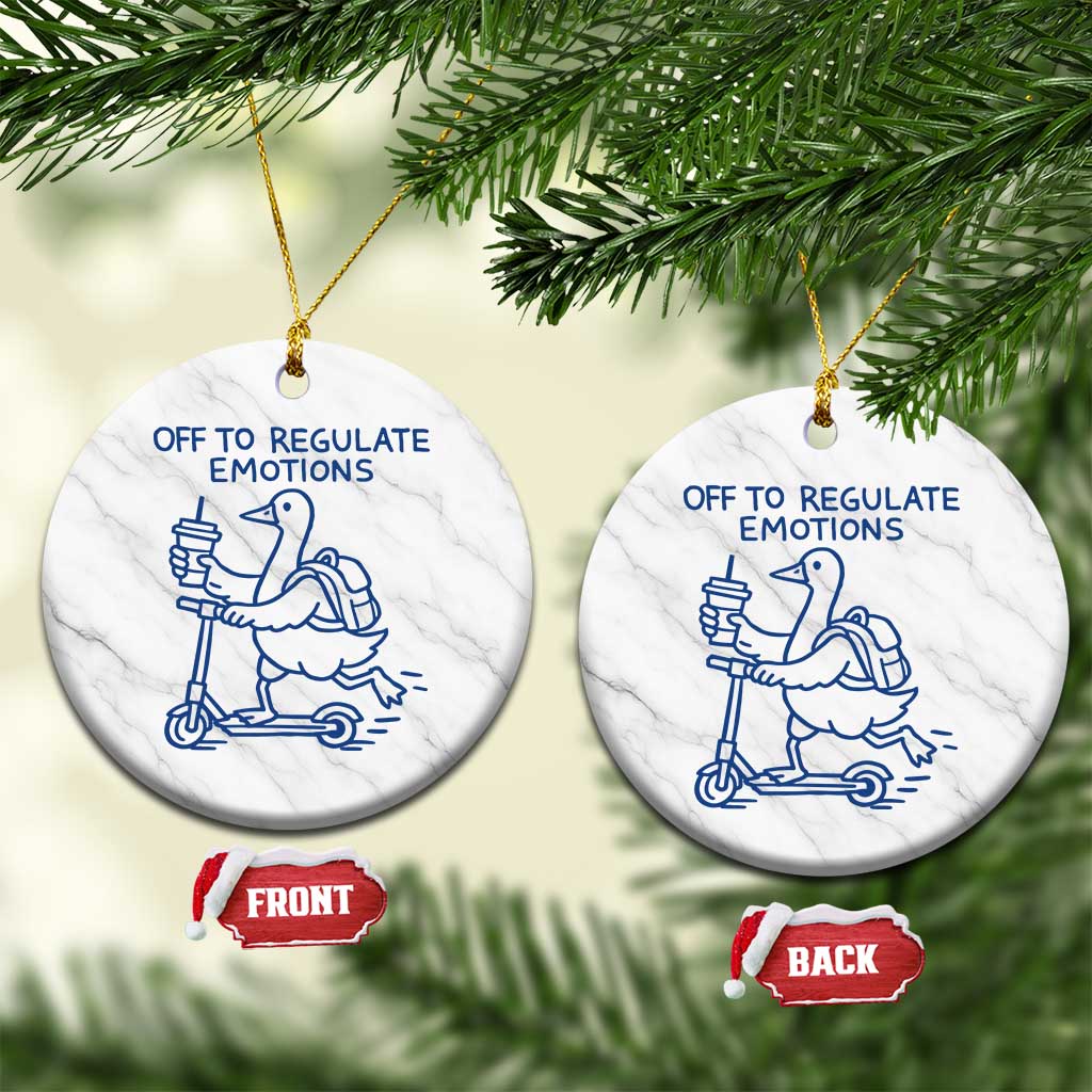 Funny Goose Psychologist Ceramic Ornament Off To Regulate Emotions Mental Health Counselor