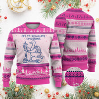 Funny Goose Psychologist Ugly Christmas Sweater Off To Regulate Emotions Mental Health Counselor