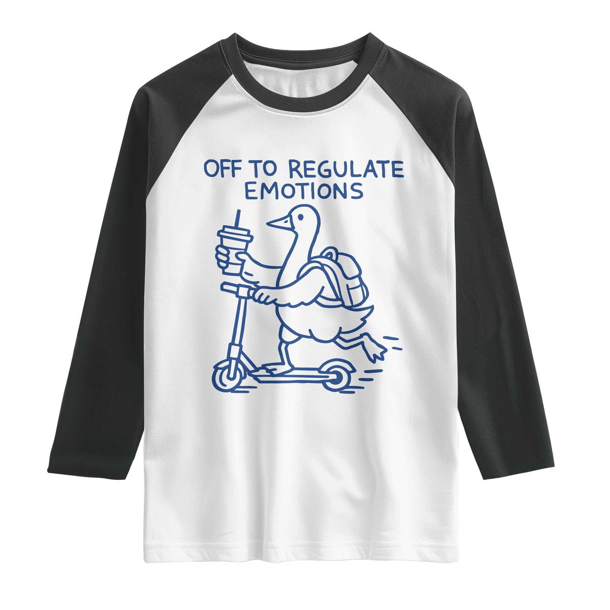 Funny Goose Psychologist Raglan Shirt Off To Regulate Emotions Mental Health Counselor