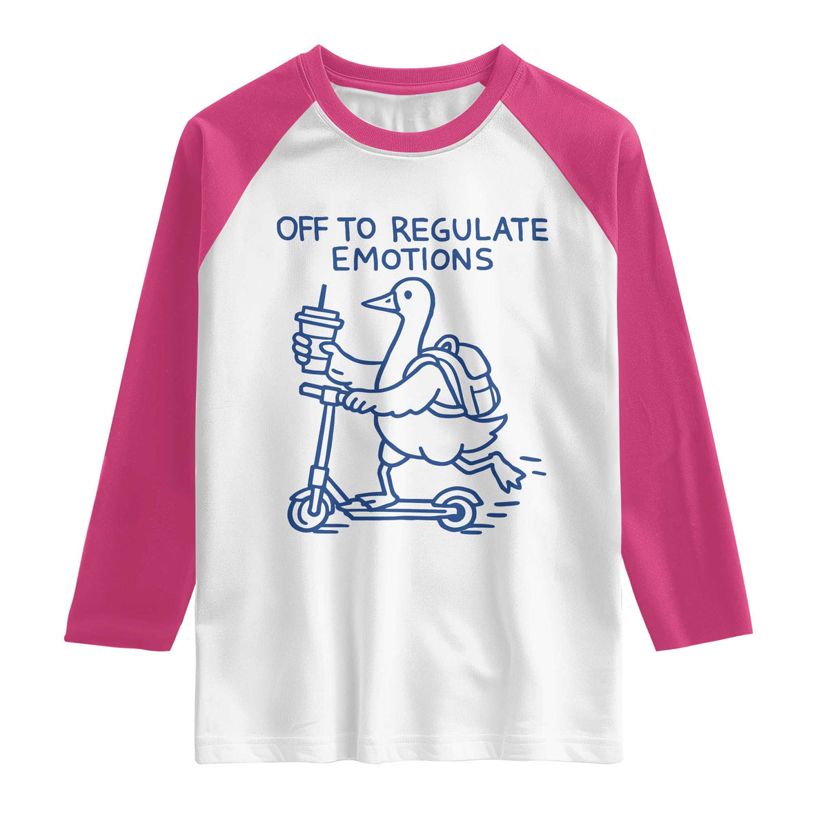 Funny Goose Psychologist Raglan Shirt Off To Regulate Emotions Mental Health Counselor