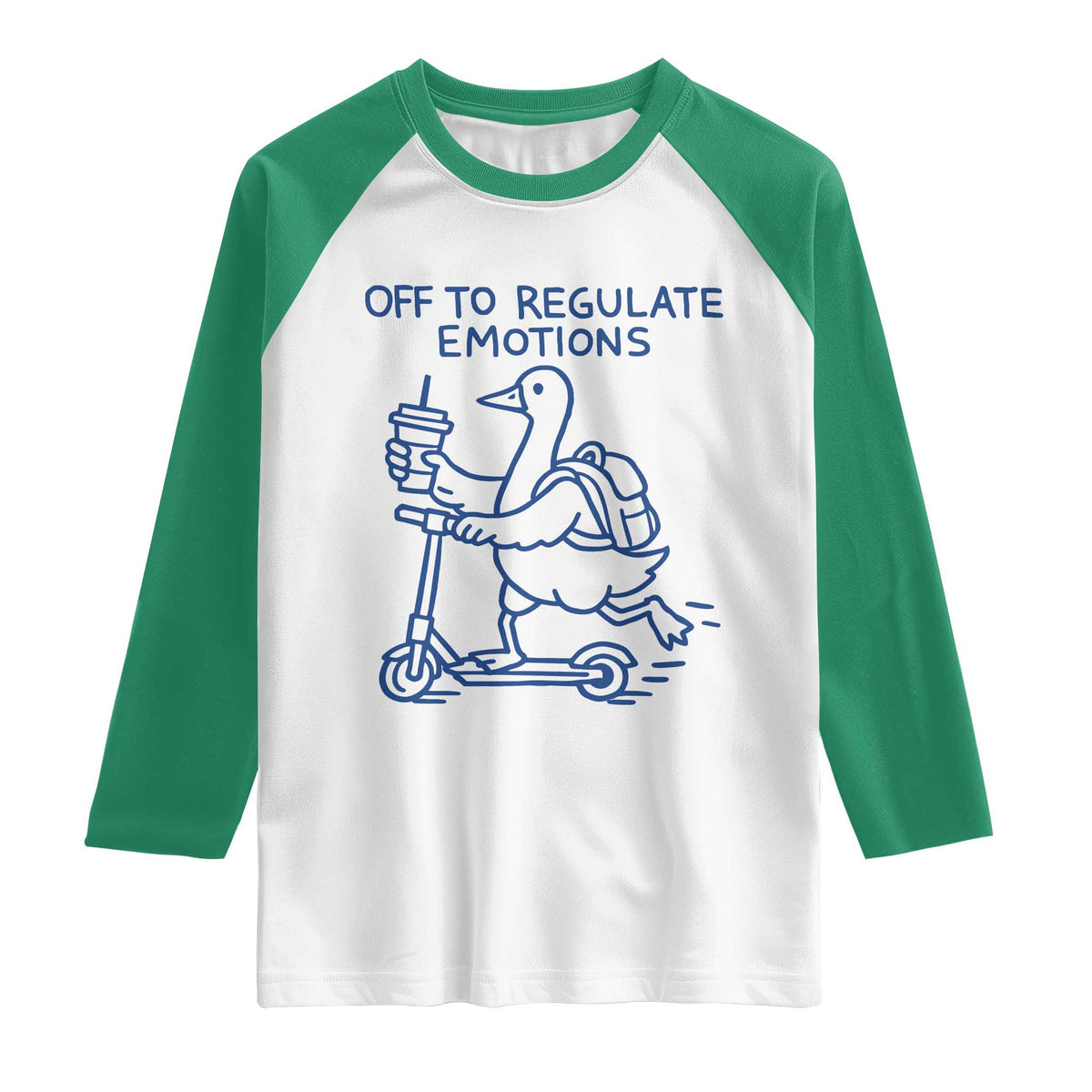 Funny Goose Psychologist Raglan Shirt Off To Regulate Emotions Mental Health Counselor