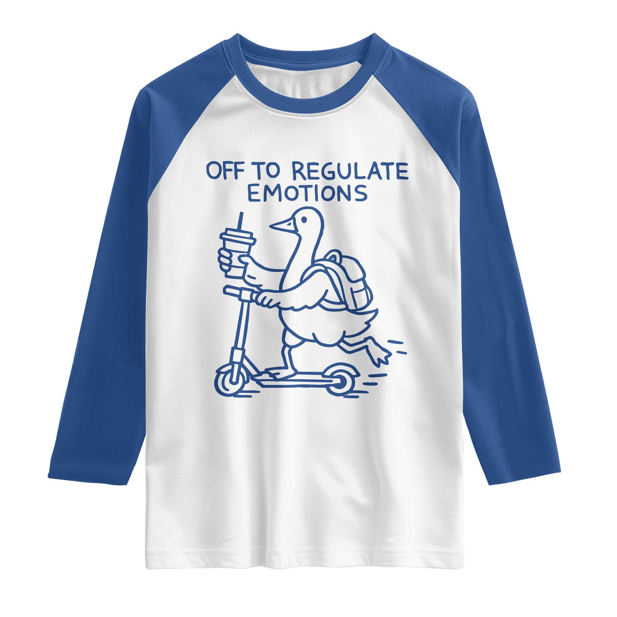 Funny Goose Psychologist Raglan Shirt Off To Regulate Emotions Mental Health Counselor